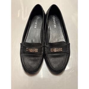 COACH Frederica Soft Leather Slip On Rubber Sole Loafers Black Sz 8 B